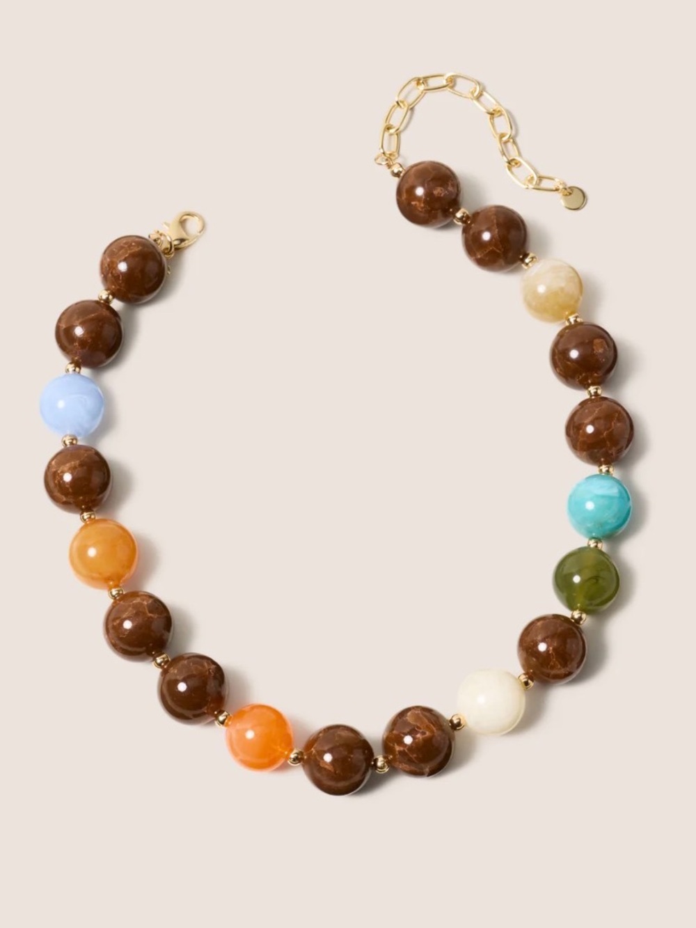 NWT ⚜️🤎⚜️ Argento Vivo Gold Plated Brown Lola Stone Bead Necklace